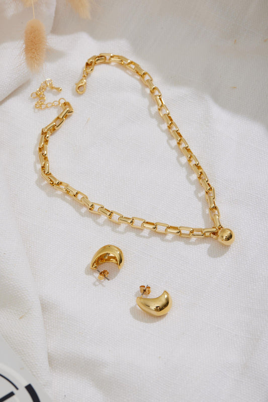 18K Gold plated bold necklace